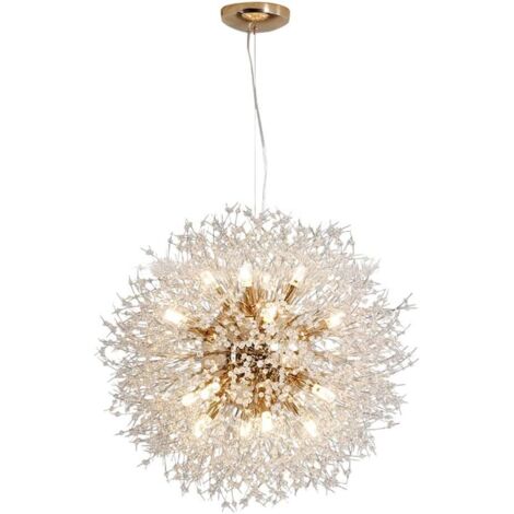 SVKBJROY Lampes Suspension Modernes en Cristal, Lustre en Cristal Dandelion, 40CM