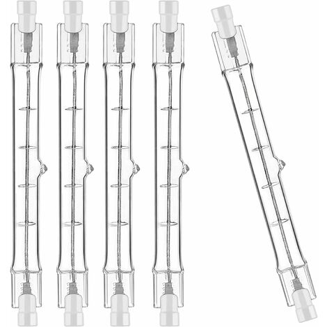 SVKBJROY Lot de 5 R7S Ampoule Halogène 118mm 200W 230V, Tige Halogène R7S 118mm, Ampoule Halogène r7s Lampe Tige Halogène Dimmable pour Spot de Bâtiment, Eclairage Paysage de Travail, Eclairage Salon