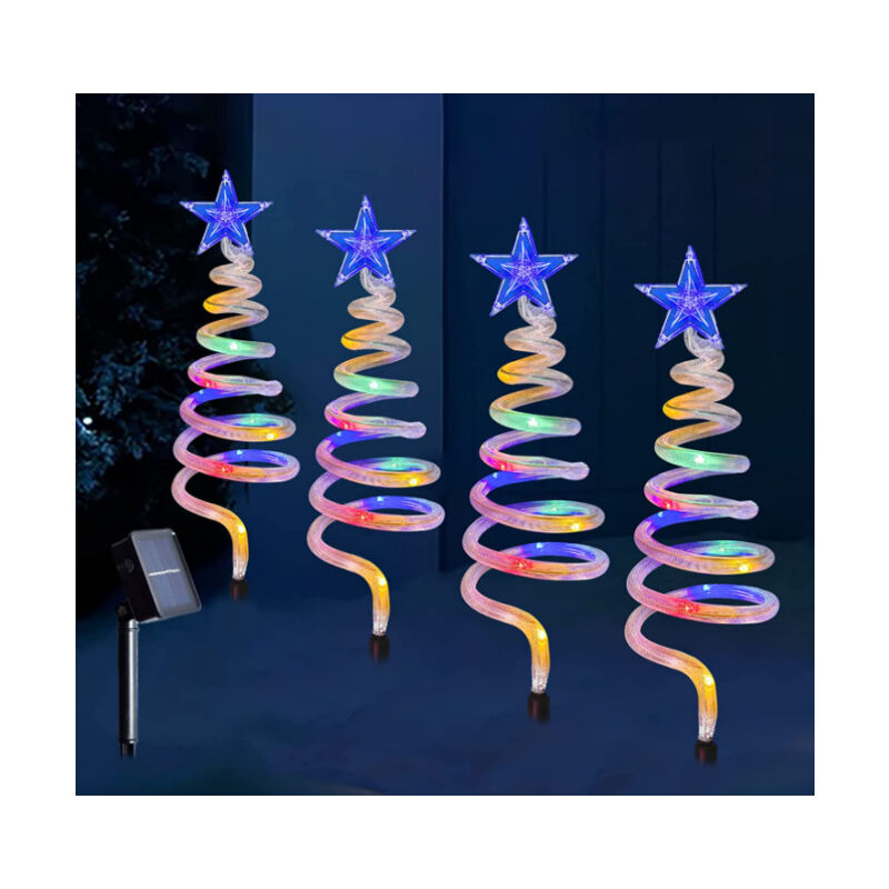 Image of SVKBJROY Albero di Natale artificiale solare, Decorazione per albero di Natale solare per esterni, Luce solare per giardino esterno, Ghirlanda di