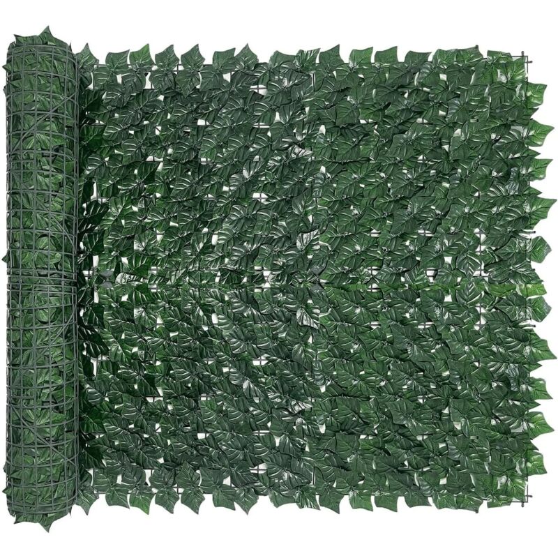 Svkbjroy - Haie artificielle Feuillage Fausse Brise Vue Balcon, Rouleau de Treillis avec Lierre pour Balcon Terrasse Jardin Vert, 50x300cm