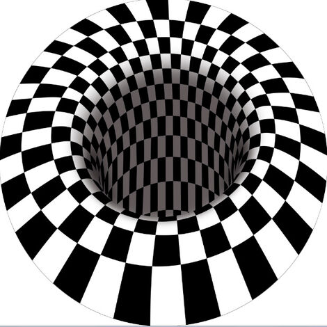 SVKBJROY Tapis circulaire stereoscopique Tapis illusion 3D, 60 60cm