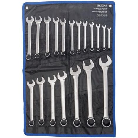 SW-Stahl 00919L Gabelringschlüsselsatz 8-32 mm, 19-teilig I Ringschraubenschlüssel I Doppel-Schraubenschlüssel I Ringschlüssel-Set I Maulschlüssel I Ringmaulschlüssel