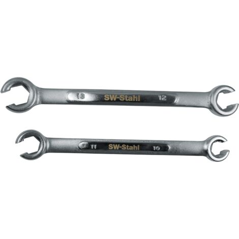 SW-Stahl 01450SB Bremsleitungsschlüssel-Set 2-teilig I Schraubenschlüssel I Schraubenschlüssel sechskant aus Chrom-Vanadium Stahl