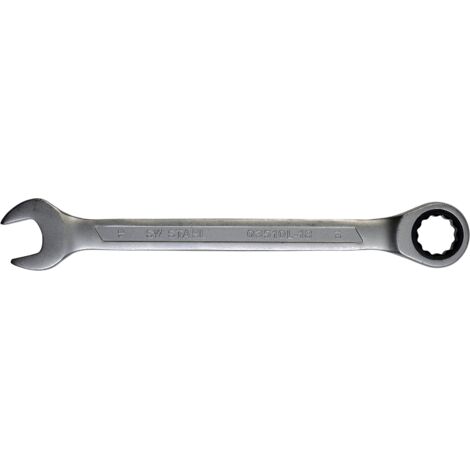 SW-Stahl 03510L-18 Gabelringratschenschlüssel 18 mm I feinverzahnt mit 72 Zähnen I Maulschlüssel mit Ringratsche I Ringratschenmaulschlüssel I Ringmaulschlüssel