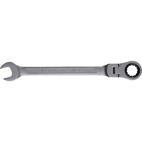 SW-Stahl 03530L-12 Gabelringratschenschlüssel 12 mm I Ringschlüssel mit Gelenk I 72 Zähne I Maulschlüssel mit Ringratsche I Ringratschenmaulschlüssel SW 12