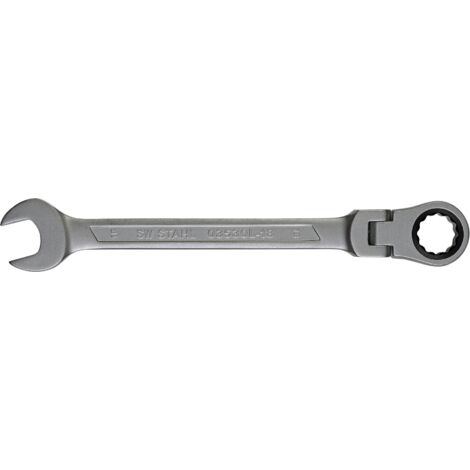 SW-Stahl 03530L-18 Gabelringratschenschlüssel 18 mm I Ringschlüssel mit Gelenk I 72 Zähne I Maulschlüssel mit Ringratsche I Ringratschenmaulschlüssel SW 18