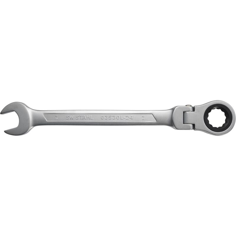 Sw-stahl 03530l-24 Gabelringratschenschlüssel 24 Mm I Ringschlüssel Mit Gelenk I 72 Zähne I Maulschlüssel Mit Ringratsche I