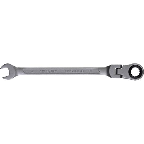 SW-Stahl 03530L-8 Gabelringratschenschlüssel 8 mm I Ringschlüssel mit Gelenk I 72 Zähne I Maulschlüssel mit Ringratsche I Ringratschenmaulschlüssel SW 8