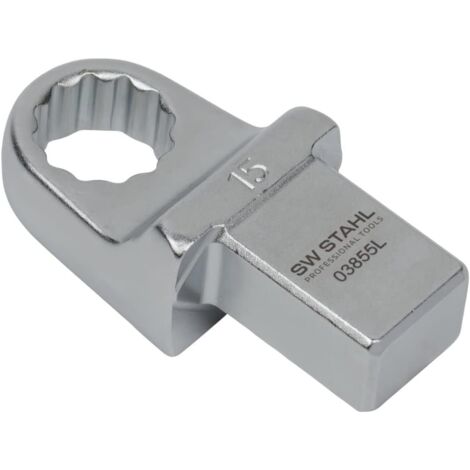 SW-Stahl 03855L Einsteck-Ringschlüssel 15 mm I Einsteckvierkant 14 x 18 mm I Einsteckringschlüssel SW 15mm