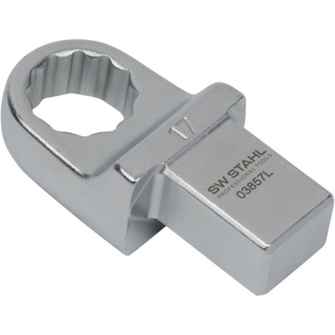 SW-Stahl 03857L Einsteck-Ringschlüssel 17 mm I Einsteckvierkant 14 x 18 mm I Einsteckringschlüssel SW 17mm