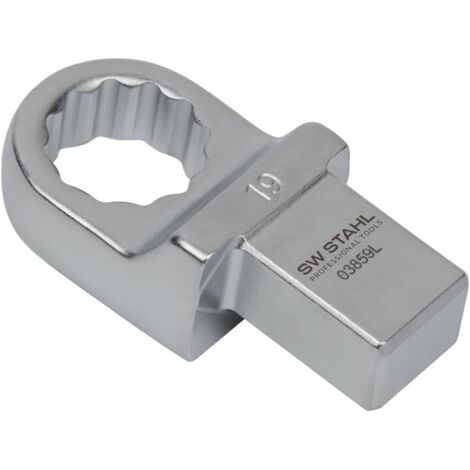 SW-Stahl 03859L Einsteck-Ringschlüssel 19 mm I Einsteckvierkant 14 x 18 mm I Einsteckringschlüssel SW 19mm