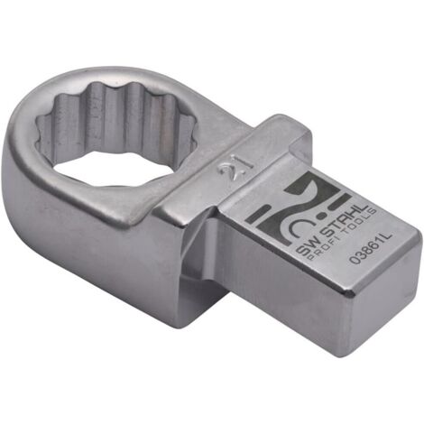 SW-Stahl 03861L Einsteck-Ringschlüssel 21 mm I Einsteckvierkant 14 x 18 mm I Einsteckringschlüssel SW 21mm
