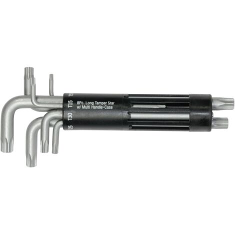 SW-Stahl 04484L Winkelschlüssel mit Stirnlochbohrung 8 tlg. T 10 - T 50