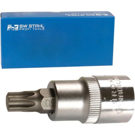 SW-Stahl 05243L Schraubendrehereinsatz, 1/2 I T-Profil I T30 x 53mm I Schraubendreher-Einsatz für Torx I Sechskant Einsatz