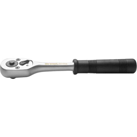 SW-Stahl 05700SB Umschaltknarre 1/4 Zoll I Ratsche mit 36 Zähnen I Druckknopfauslösung I Chrom-Vanadium-Stahl