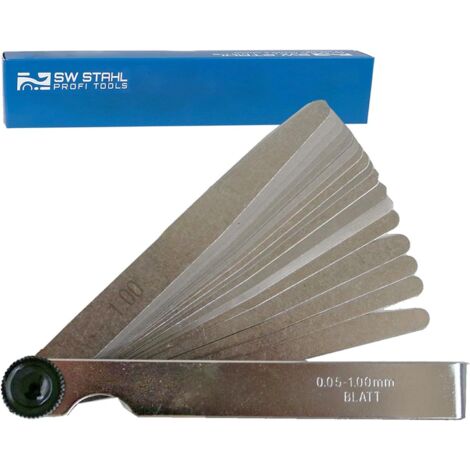SW-Stahl 09102L Fühlerlehre 13 Blatt 0,05-1,00 mm