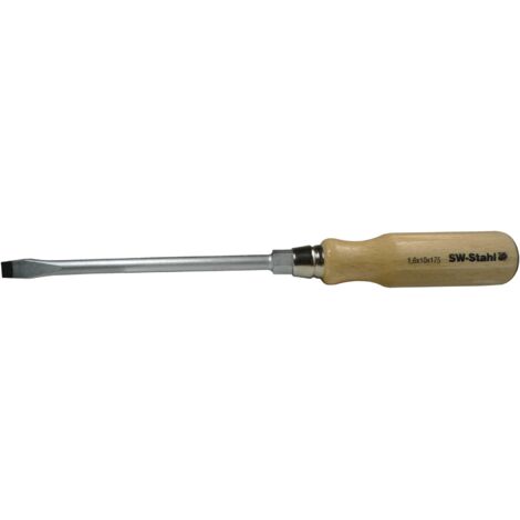 SW-Stahl 30605L Schraubendreher mit Schlitz I 12 x 200 mm I Schlitz Schraubenzieher I Schraubendreher Werkzeug