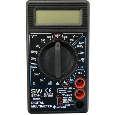 SW-Stahl 32220L Taschen-Multimeter, 600 V, Mit LCD Display, inkl. 2 x AAA Batterie