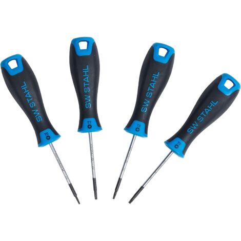 SW-Stahl 32813L Schraubendreher Satz mit TX-Profil I T6-T9 x 60 mm I TX Schraubenzieher Set I Werkzeug Set 4-teilig