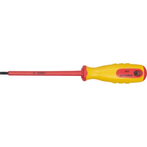 SW-Stahl 33100L-3.5 Schraubendreher VDE I Schlitzschraubendreher 3,5 x 100 mm I Elektriker Werkzeug I Elektro Schraubendreher
