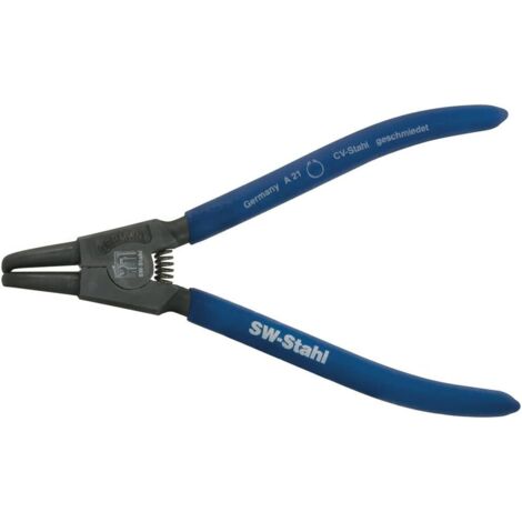 SW-Stahl 41302SB Sicherungsringzange 175 mm, gebogen, außen I Sprengringzange für Außensicherungsringe nach DIN-Norm 5254 I Montagezange mit Tauchbeschichtung