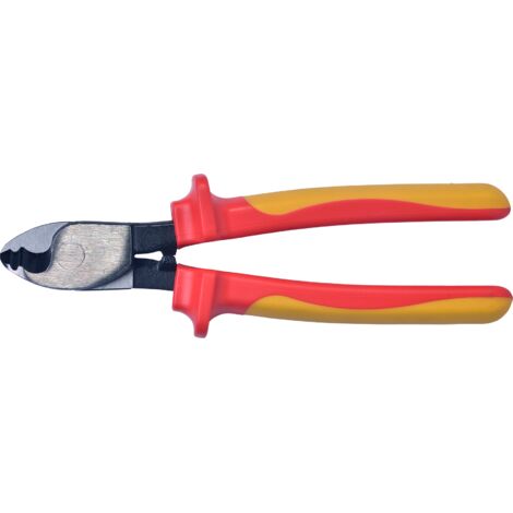 SW-Stahl 41912L VDE Kabelschere 200 mm I Kabelschere 1000V Werkzeug I nach DIN EN/IEC 60900 I 2-Komponenten-Griff Werkzeug Kabelschneider I Elektrikerschere für Reparatur und Elektroinstallation