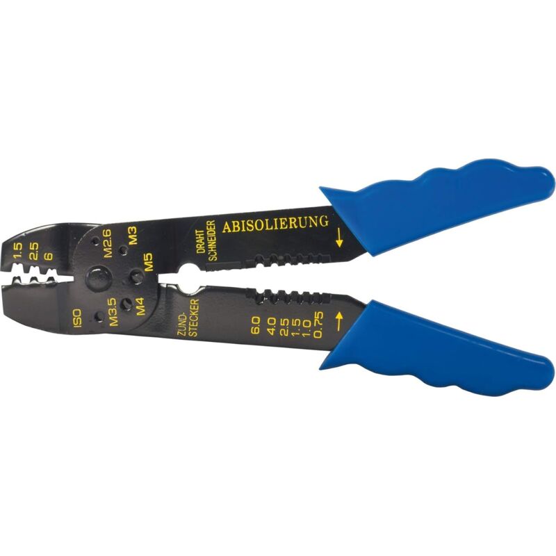 Sw-stahl 42501l Kabelschuhklemmzange Unisolierte Verbinder 1, 5/2, 5/6 Mm I Kabel Abisolierzange 0, 75-6 Mm I Schrauben Schneider M2, 6-m5 I