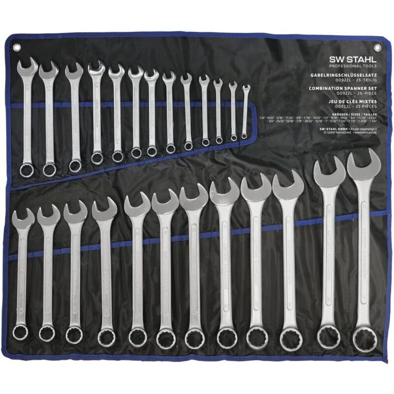 Sw Stahl Sw-stahl 00922l Gabelringschlüsselsatz 1/4 11/4 Zoll, 25-teilig I Ringschraubenschlüssel I Doppel-schraubenschlüssel I Ringschlüssel-set I