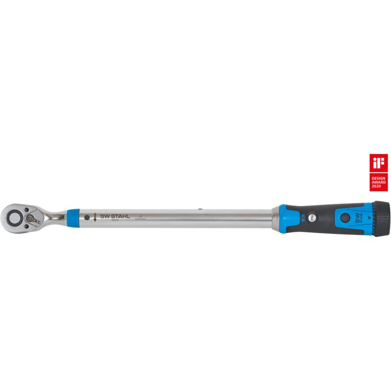 Sw Stahl Sw-stahl 03874l Profi Drehmomentschlüssel 1/2 Zoll 40-200 Nm Mit Umschaltbarem Ratschenkopf I 48 Zähne I Auslösegenauigkeit ±4% I Rechtsanzug I