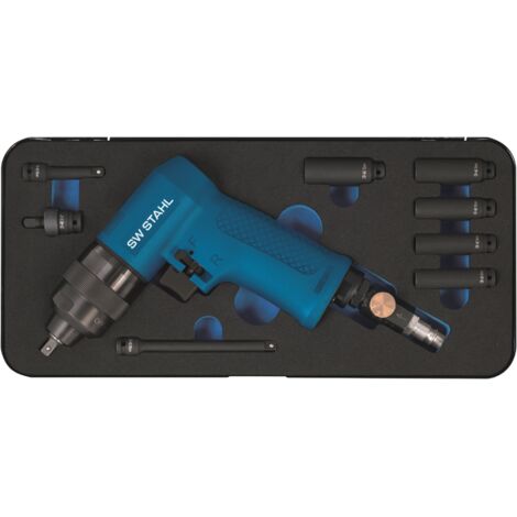 SW-Stahl S3224 Druckluft-Schlagschrauber Set I 1/4 Zoll I 9-teilig I Speziell für Glühkerzen I Druckluftschrauber für Reifenwechsel