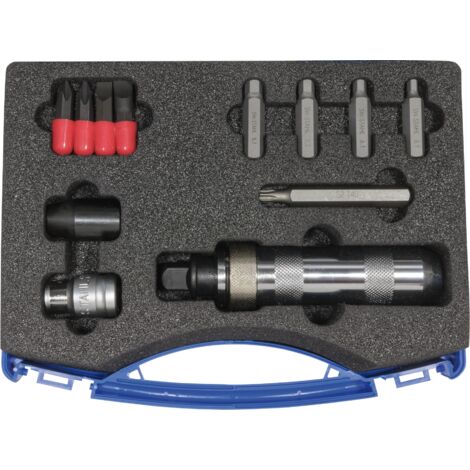SW-Stahl Übermaß-Einsätze 5,1-8,1 mm + T40 und Handschlagschrauber, 05040L