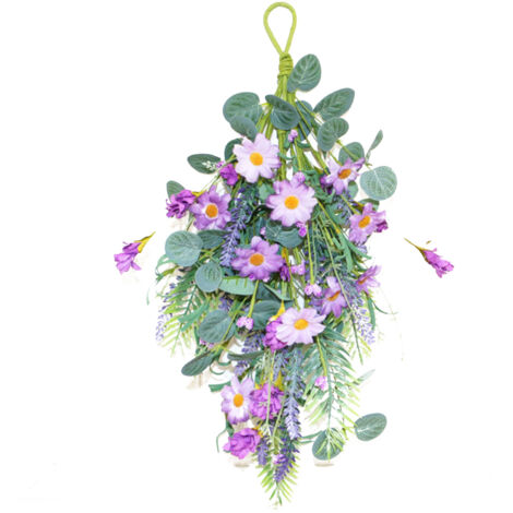 Swag de Marguerite Artificielle, Couronne de Larme de Printemps et d'été, Swag Décoratif pour la Maison, Arc de Mariage, Fenêtre, Décor de Fête (z)