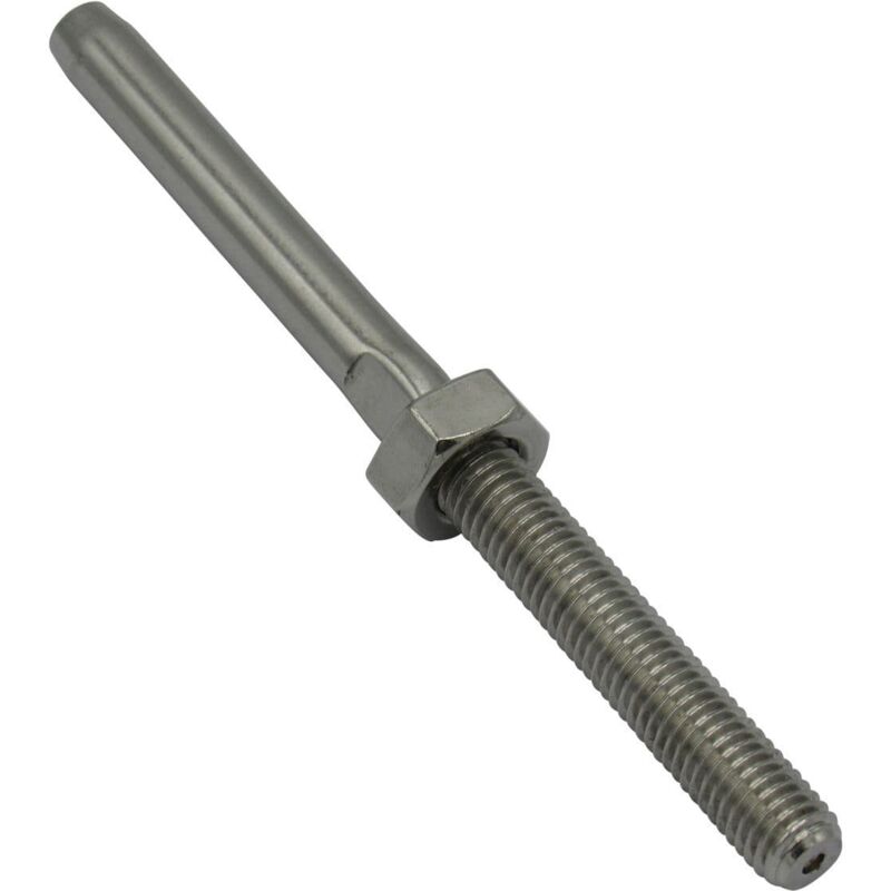 Securefix Direct - Swage Tensioner Fitting Terminal Stainless Steel with M8 rh Thread (4MM Wire Rigging Stud Screw)