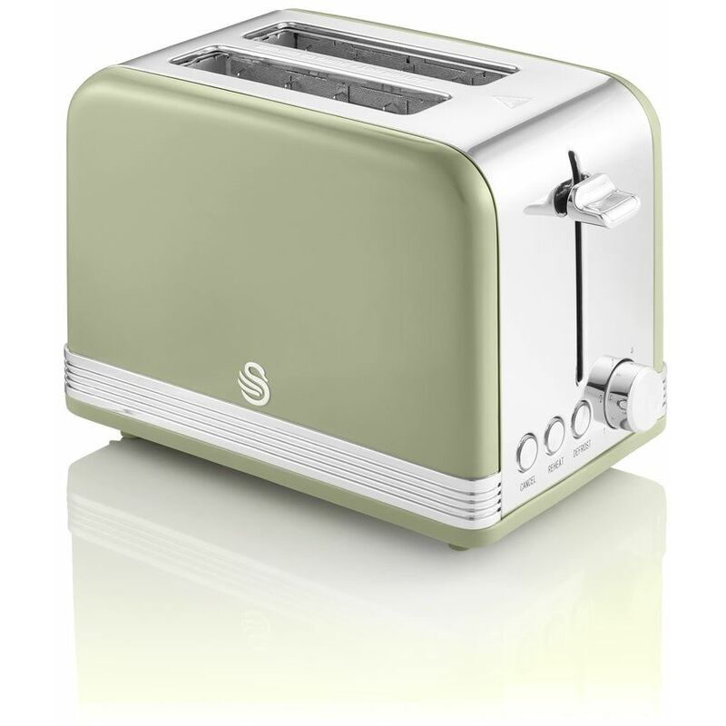 2 Slice Retro Green Toaster - Swan