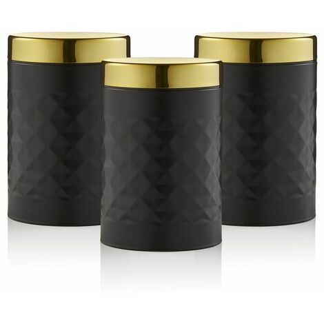 Tea Coffee Sugar Canisters With Silver Sparkle Diamante Bling Set Of 3 - View #10