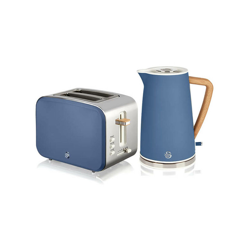Swan - Nordic Blue 1.7 Litre Cordless Kettle and 2 Slice Toaster