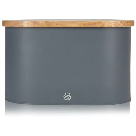 Swan Nordic Bread Bin with Wooden Lid