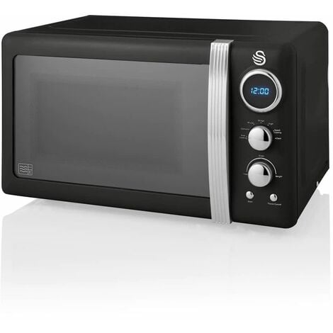 swan retro microwave black