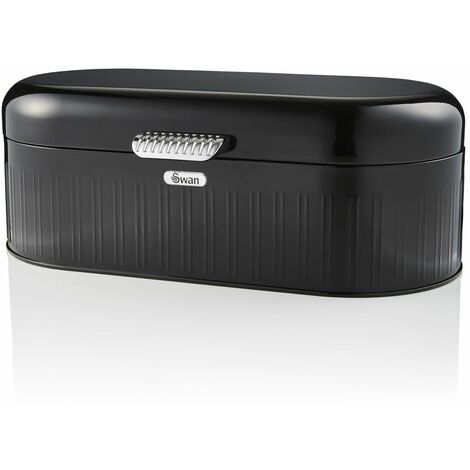 Swan Retro Bread Bin Black