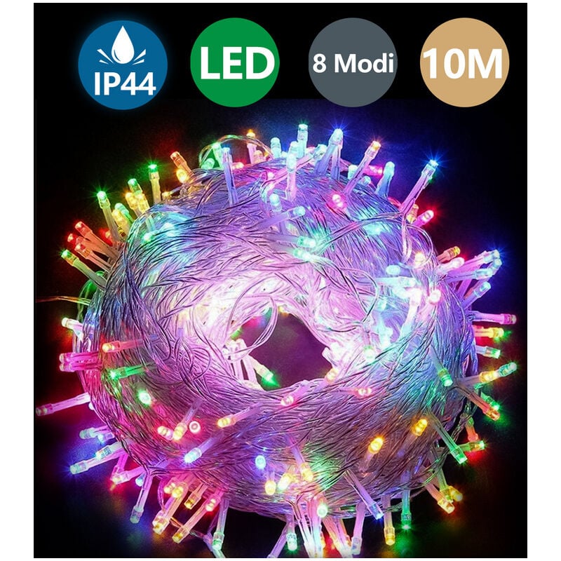 10M 100 led Lichterkette Farbe 8 Lichtmodi IP44 Party Garten Innen Außen Deko Weihnachtsbeleuchtung – Swanew | 00726504014564 10M 100 led Lichterkette Farbe 8 Lichtmodi IP44 Party Garten Innen Außen Deko Weihnachtsbeleuchtung – Swanew | 00726504014564