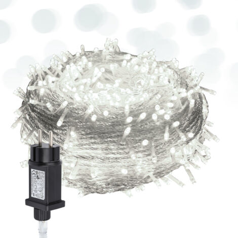 SWANEW 10M 100LED IP44 8-mode festone luce di Natale all'aperto decorazione giardino interno per Natale compleanno matrimonio soggiorno bianco freddo