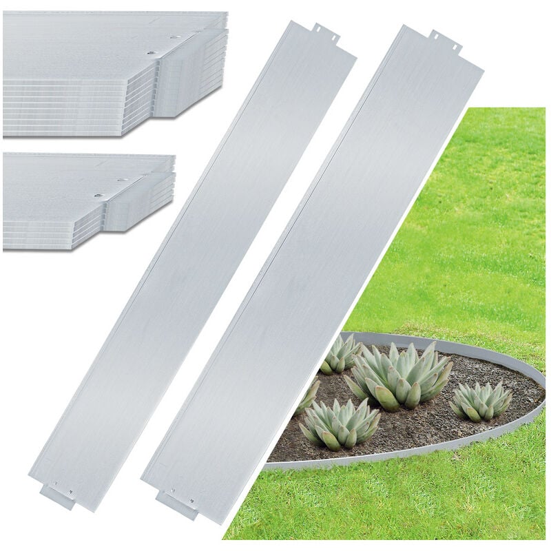 25M Bordure de pelouse en métal Bordure de tonte Galvanisé Délimitation de chemin Bordure de parterre - Swanew