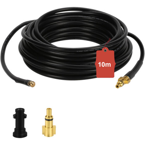 SWANEW 10m Rohrreinigungsschlauch Rohrreiniger Set für Kärcher Kränzle K2 - K7 Hochdruckreiniger