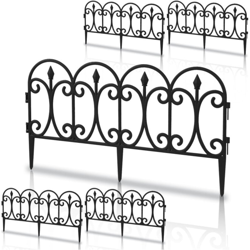 5X Bordure de pelouse Clôture de parterre Éléments de clôture Jardin Bordure de parterre - Swanew