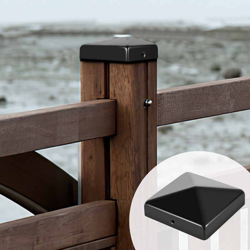 10x Capuchon de poteau Clôture Capuchon de clôture Carré Pyramides Pyramide Noir 71mm - Swanew