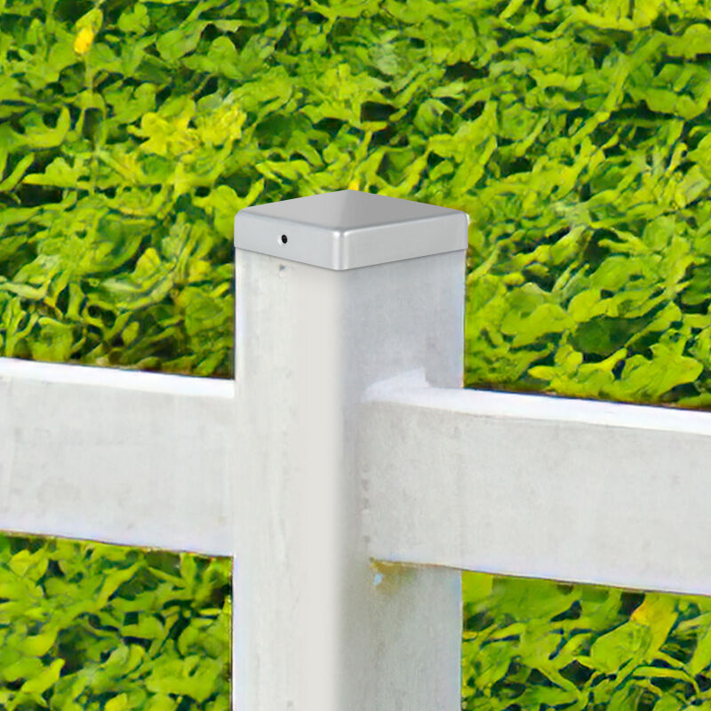 10x Capuchon de poteau Couvercle de poteau Couvercle de clôture Couvercle de poteau Argent 91mm - Swanew