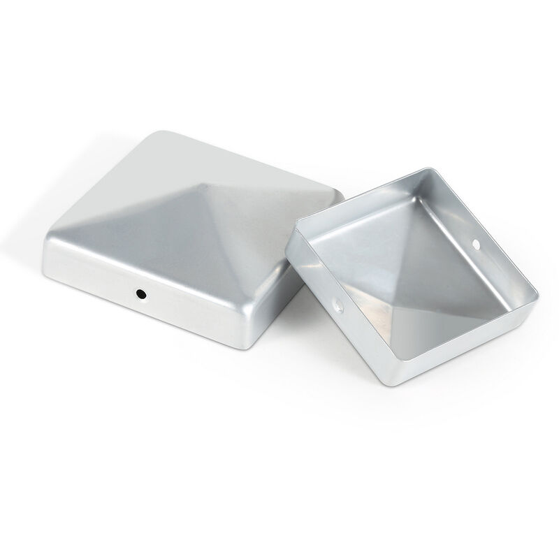 10x Capuchon de poteau Durable Chapeau pyramide pour poteau bois Clôture de protection argent 91x91mm - Swanew