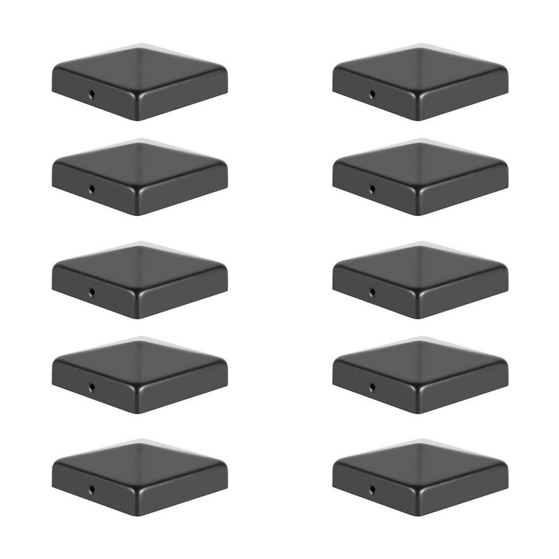 10x Capuchon de poteau Large gamme d'applications Clôture de protection Chapeau pyramide pour poteau bois noire 71x71mm - Noir - Swanew