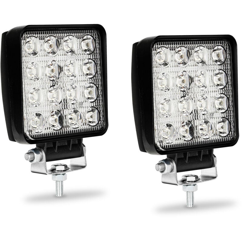 Swanew - 2x Phare de Travail led 48W led Phare Travail Projecteur Feux Antibrouillard pour Voiture Camion utv suv Offroad Tracteur Bateau