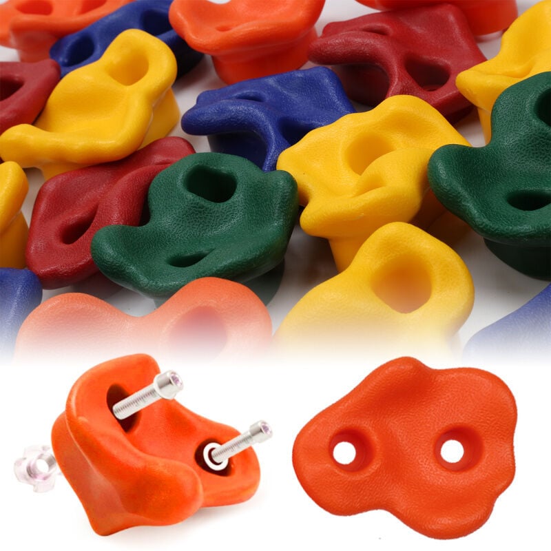 Swanew - 10X Prises d'escalade Robuste Outdoor incl. vis Enfants Pierres d'escalade Mur de bloc